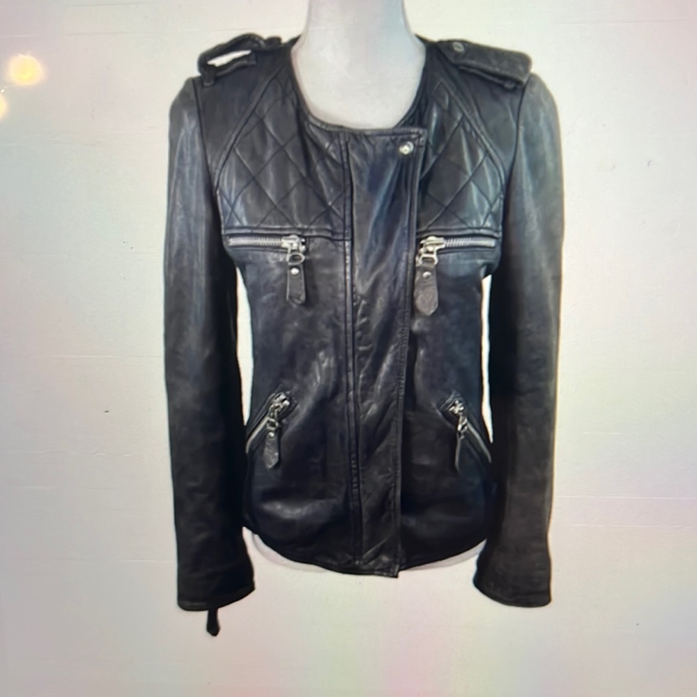 Isabel Marant Etoile Kady leather moto jacket size 38